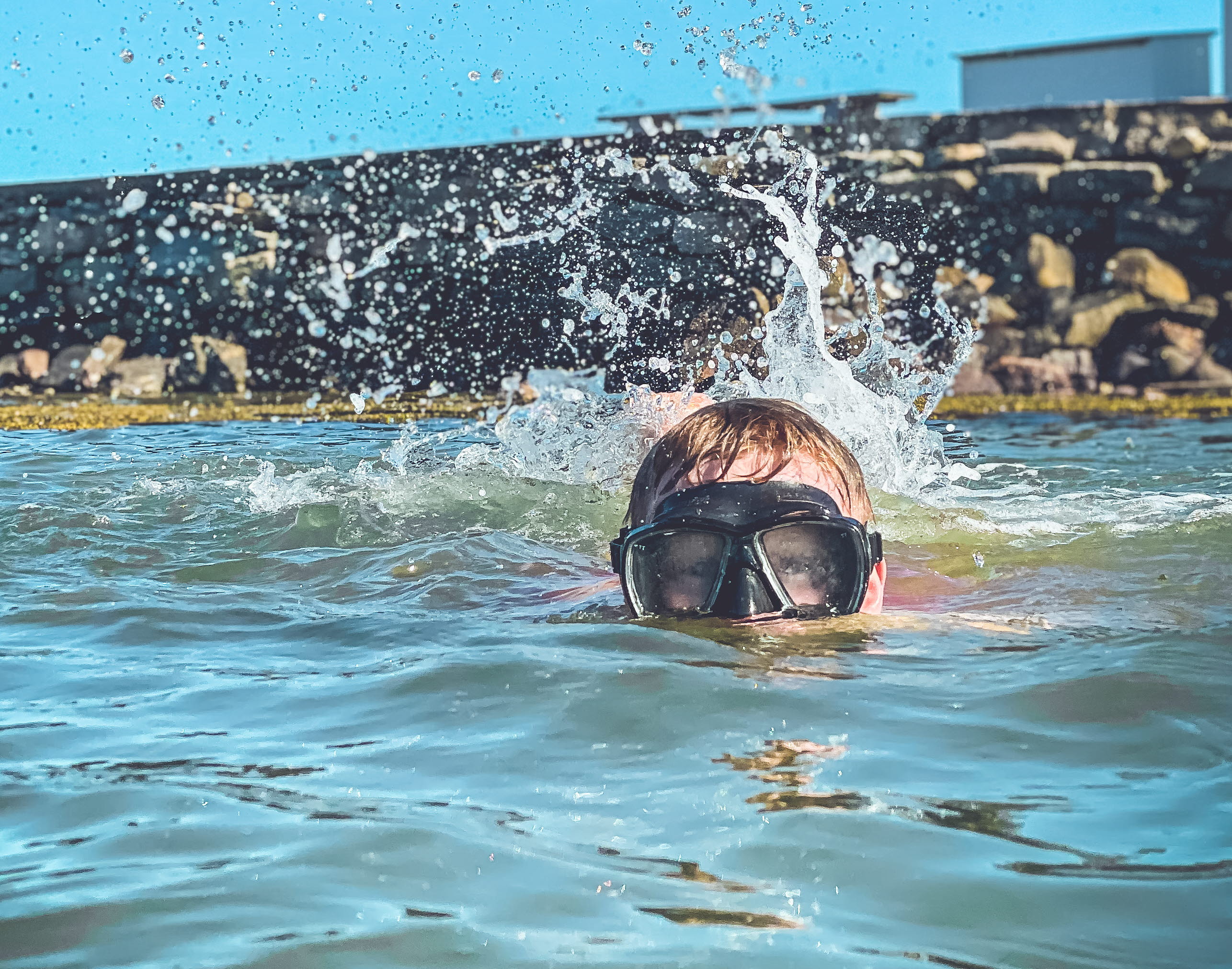 Swimming in southern Bohuslän, dive, Stenungsund