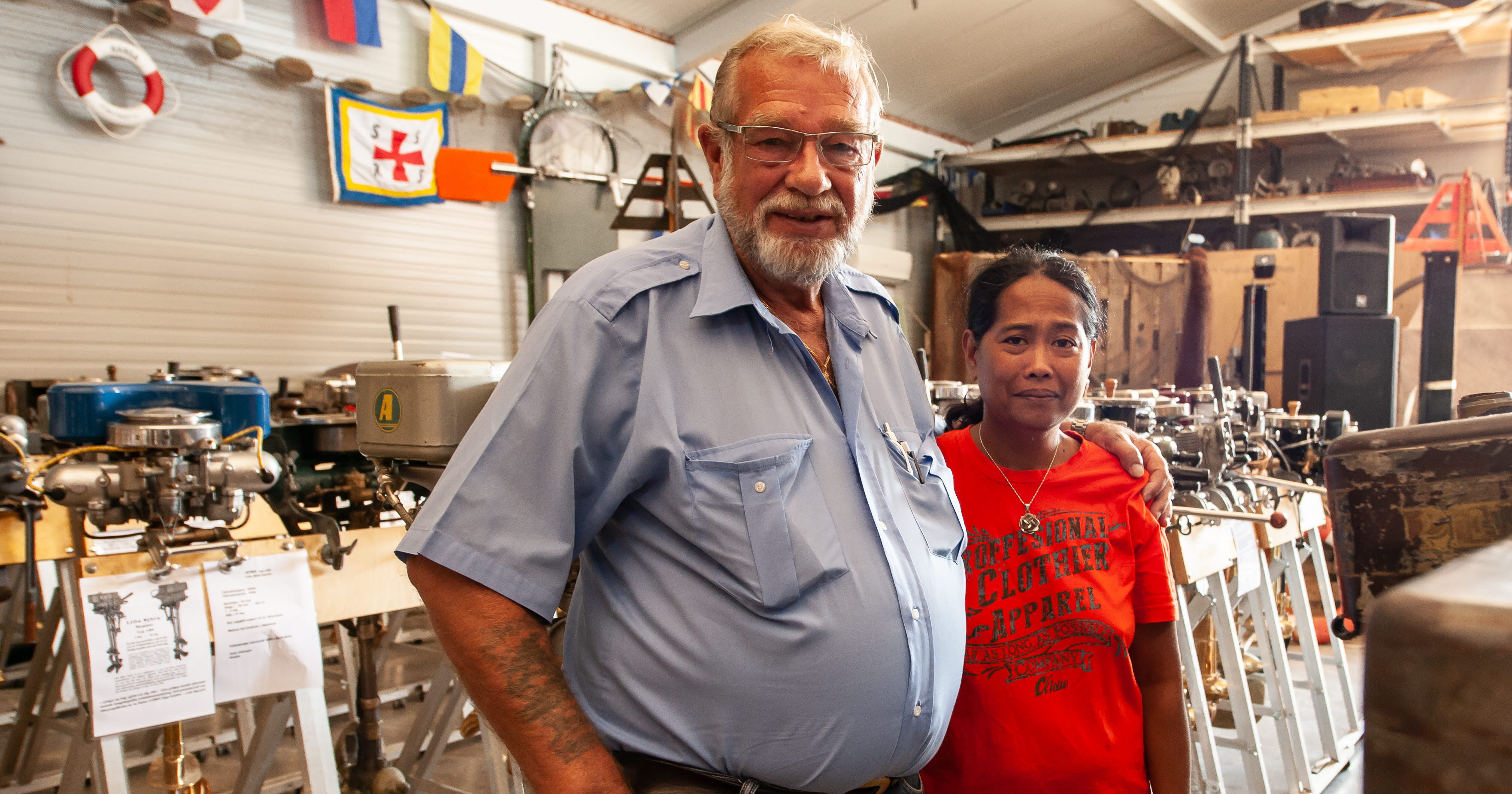 Håkan Berntsson och Gina Skaftö Marinmuseum