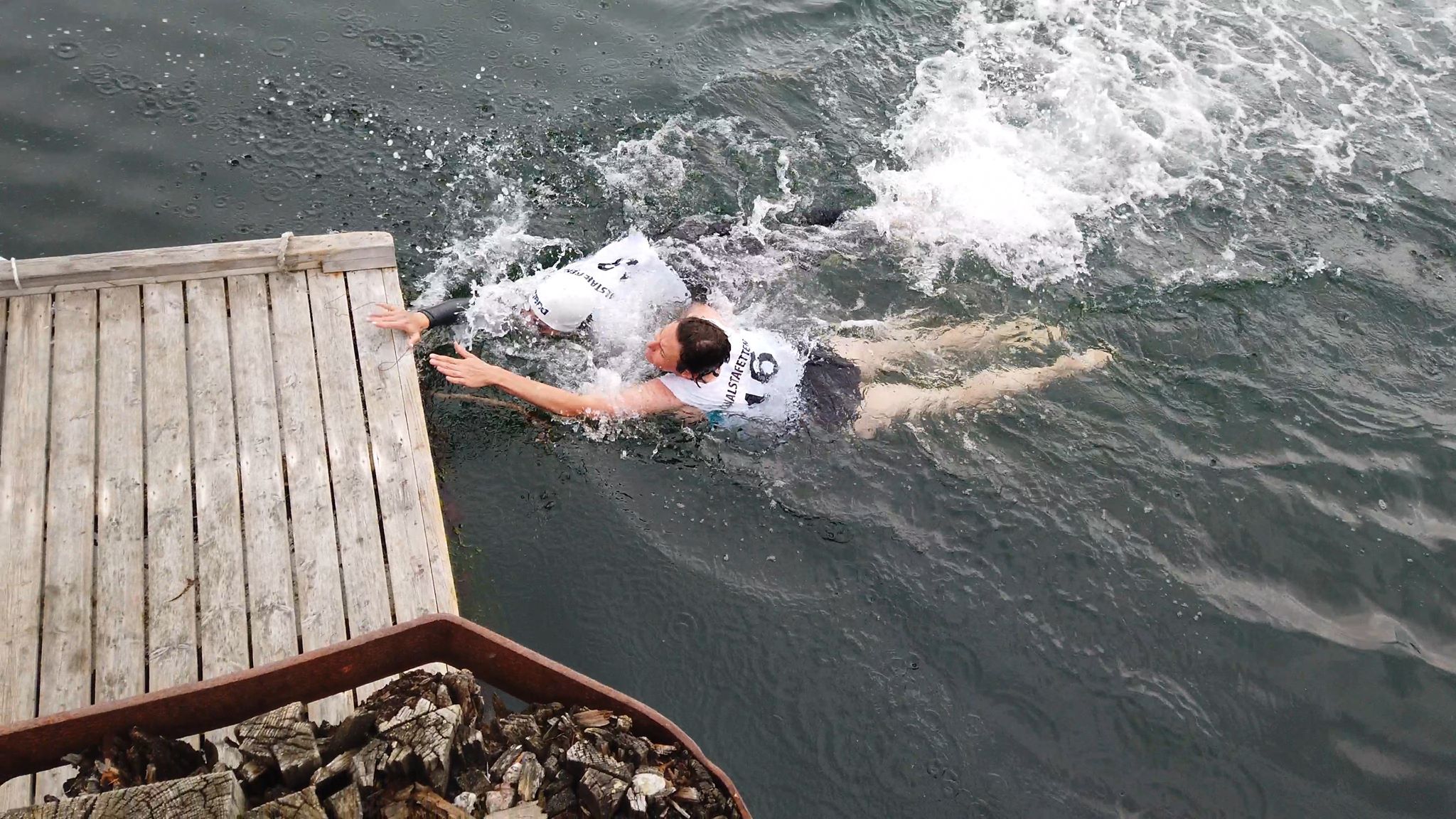 Kanalfesten i grundsund 2019. Målfoto i den spännande kanalstafetten.