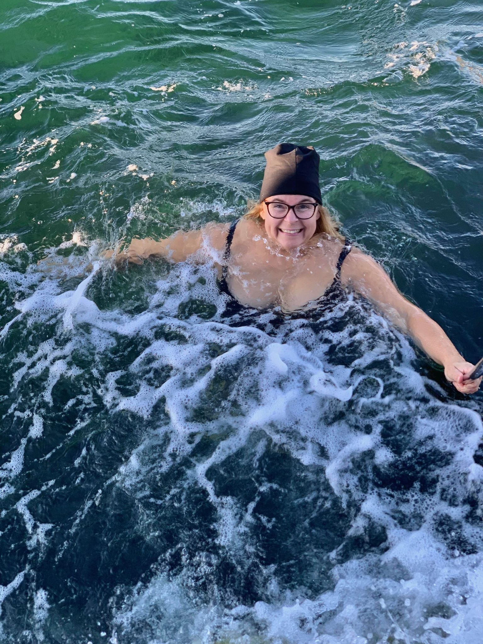 Katarina Hermansson vinterbadar.