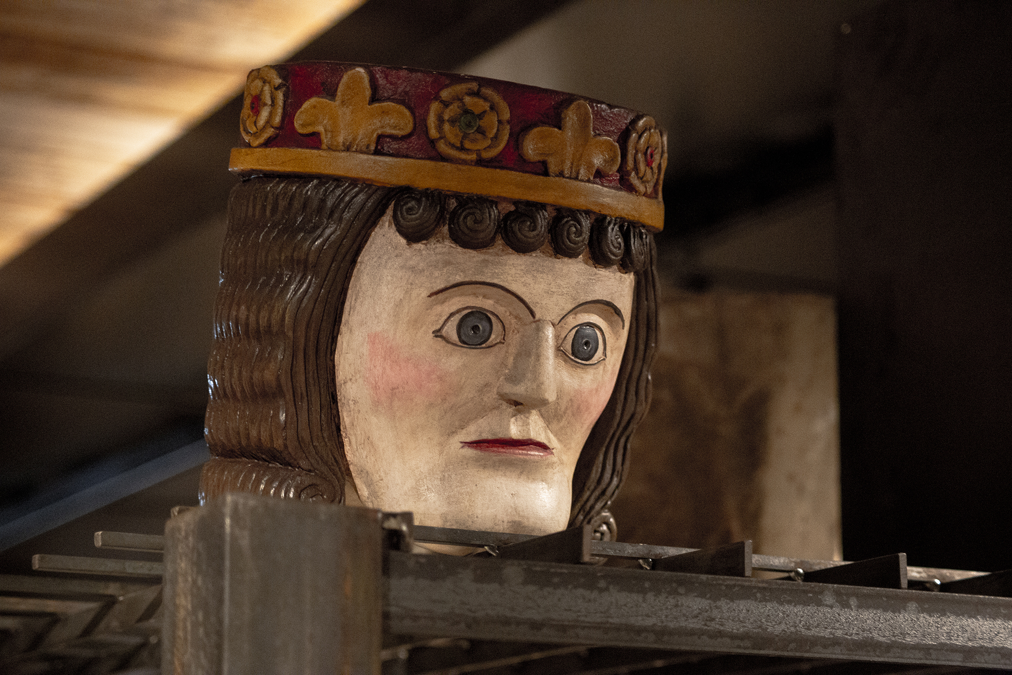 Skulptur av Birger Jarl i medeltidsutställningen.