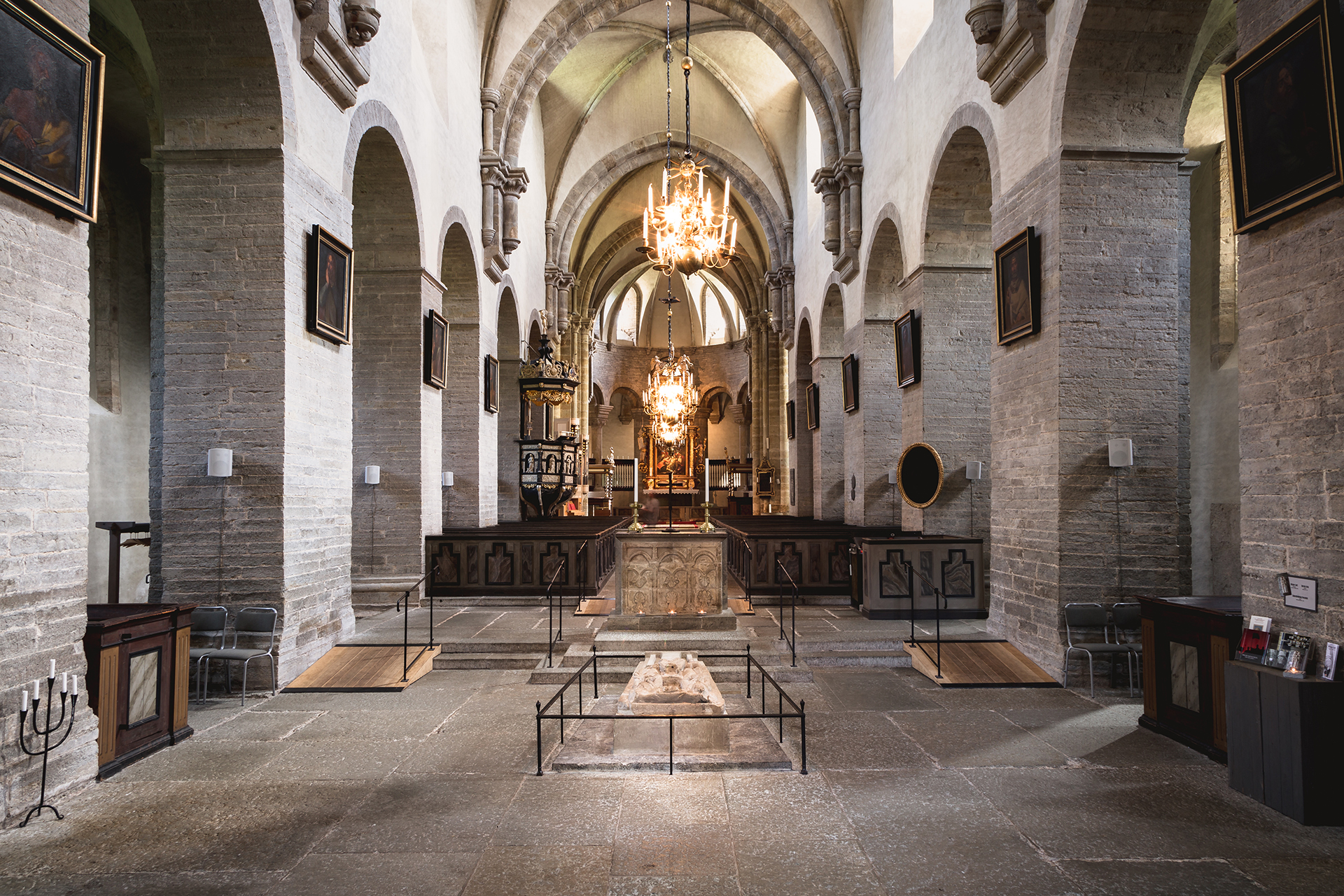 Varnhem  monastery church, from inside 