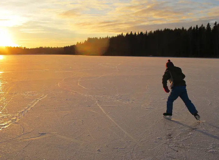 Skridskor på naturis