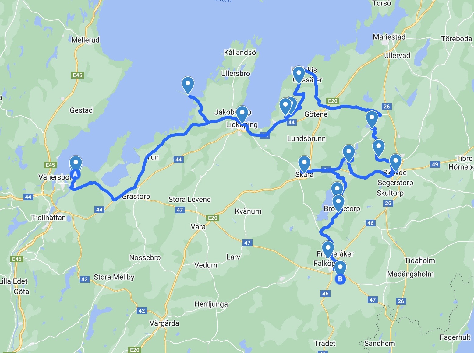 En bild på en karta