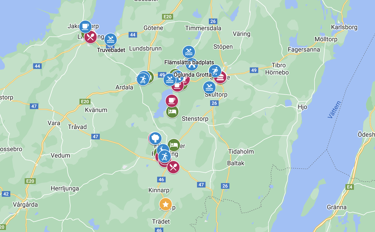 Karta Familjeresan i Skaraborg