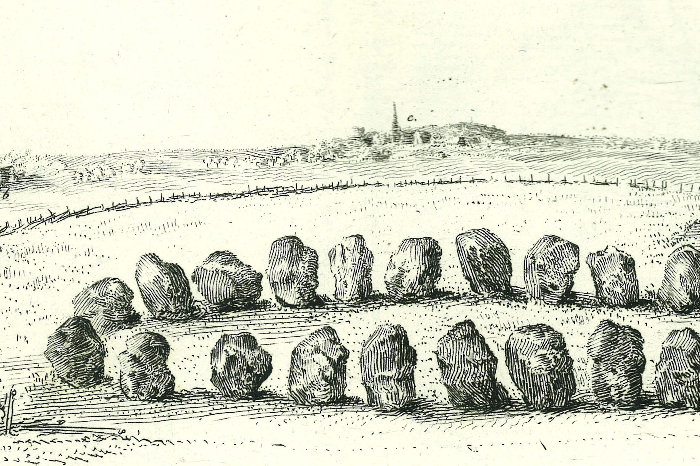 Teckning från 1700-talets slut målad av Carl Gustaf Hilfeling. 