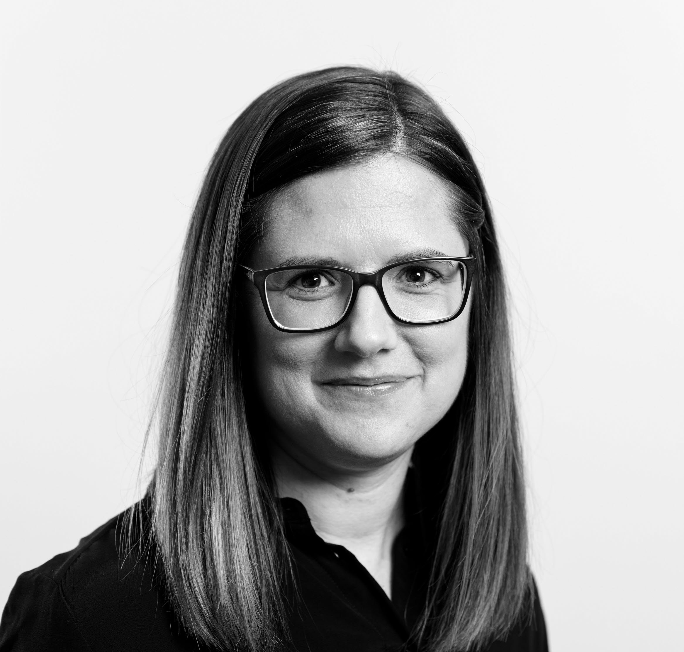 Svartvit bild av personal på Next Skövde