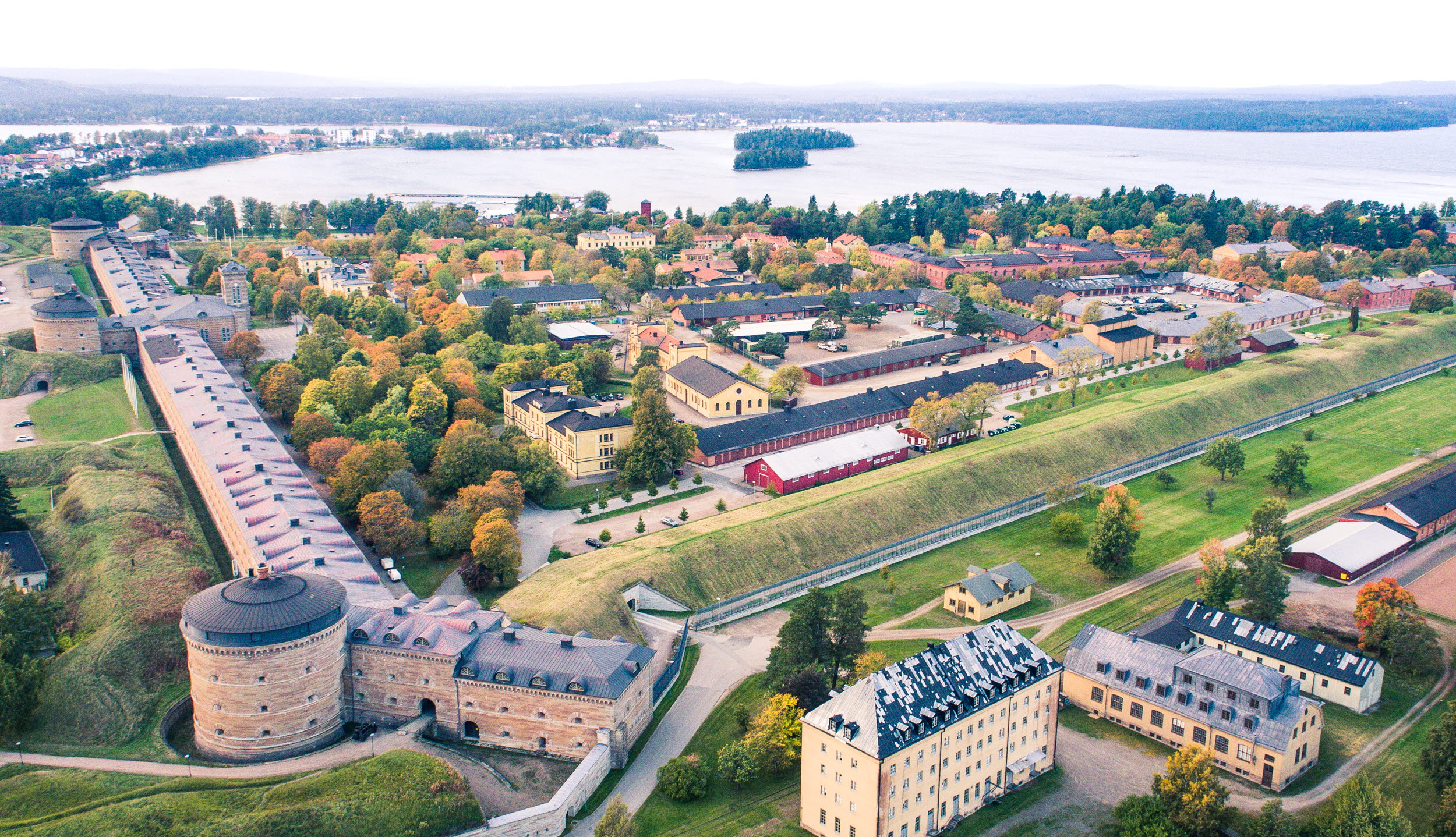 Flygfoto över Karlsborgs fästning