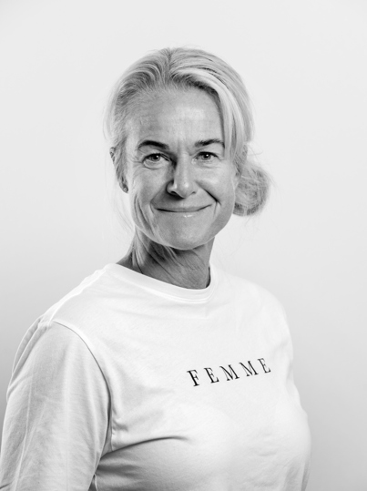 Svartvit bild av personal på Next Skövde