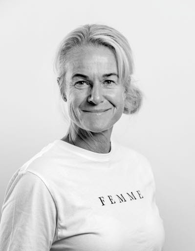 Svartvit bild av personal på Next Skövde