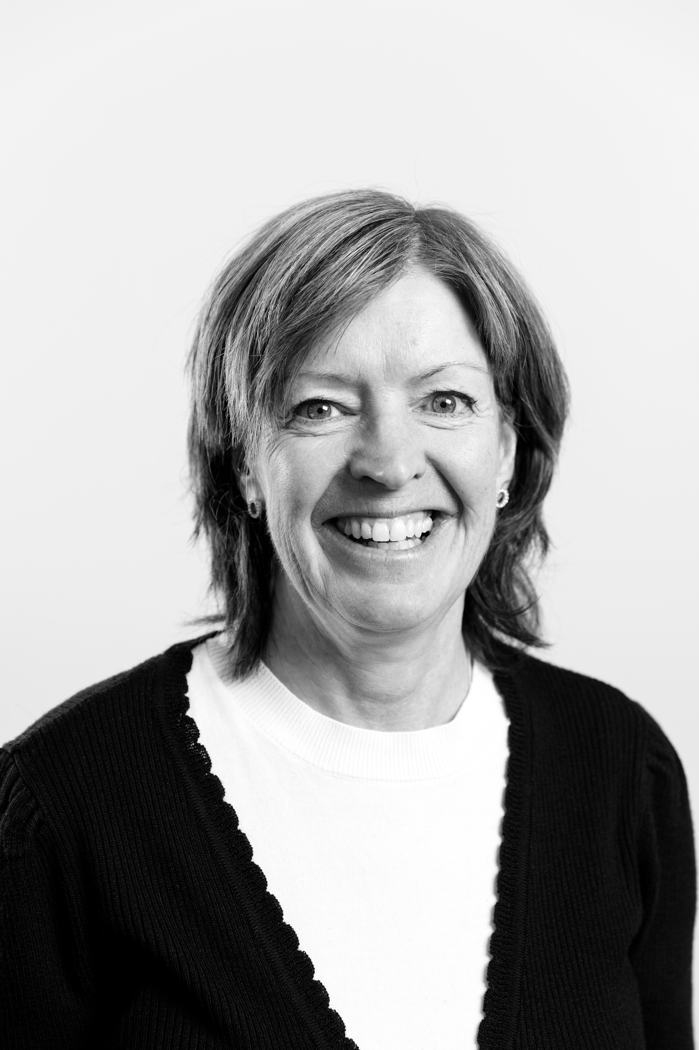 Svartvit bild av personal på Next Skövde