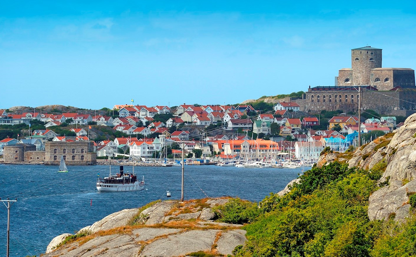 Majestätiska ön Marstrand - sedd från Koön