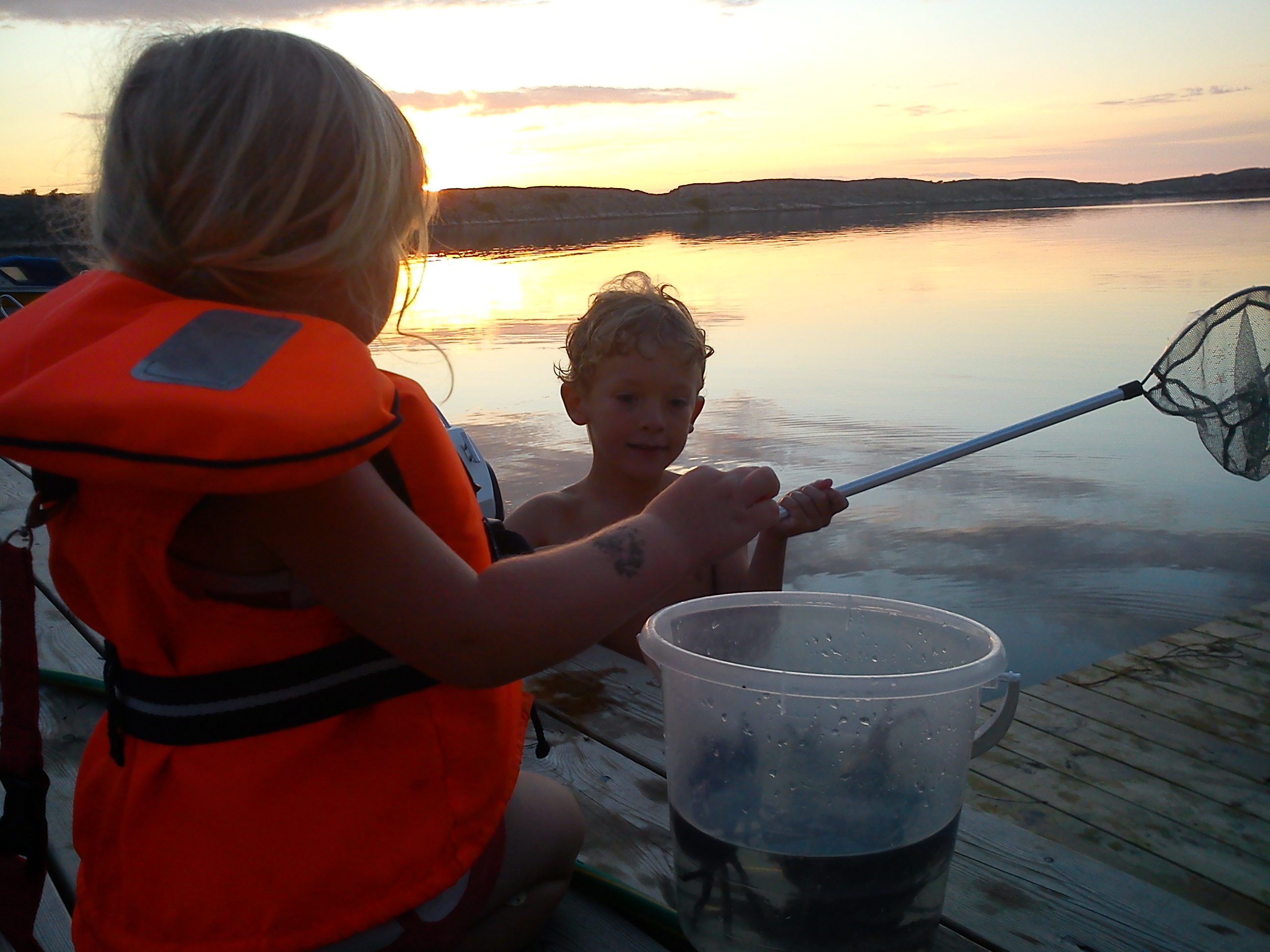 Krabbfiske barn barn fiskar krabbor