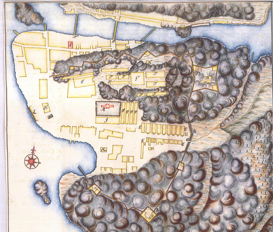 En karta över Strömstad från 1719