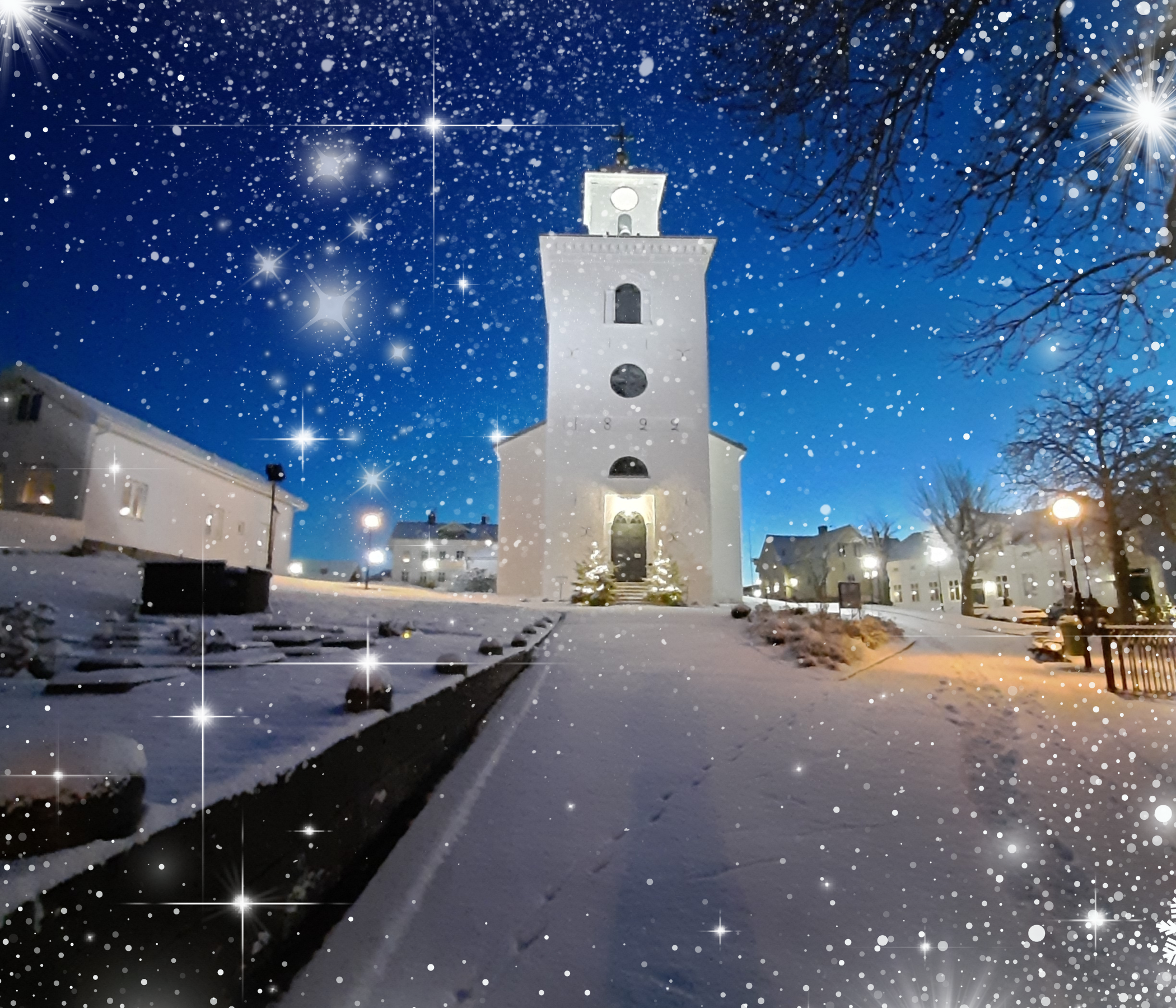 Strömstad kyrka i vintervy