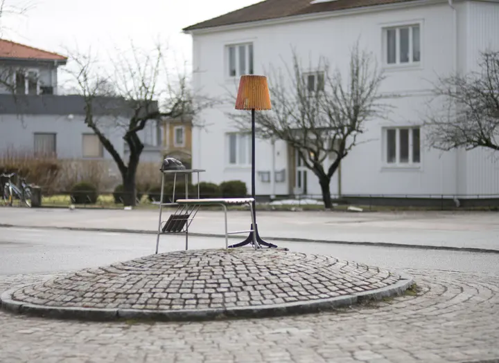 Telefonbord Wards och lampa 50-tal