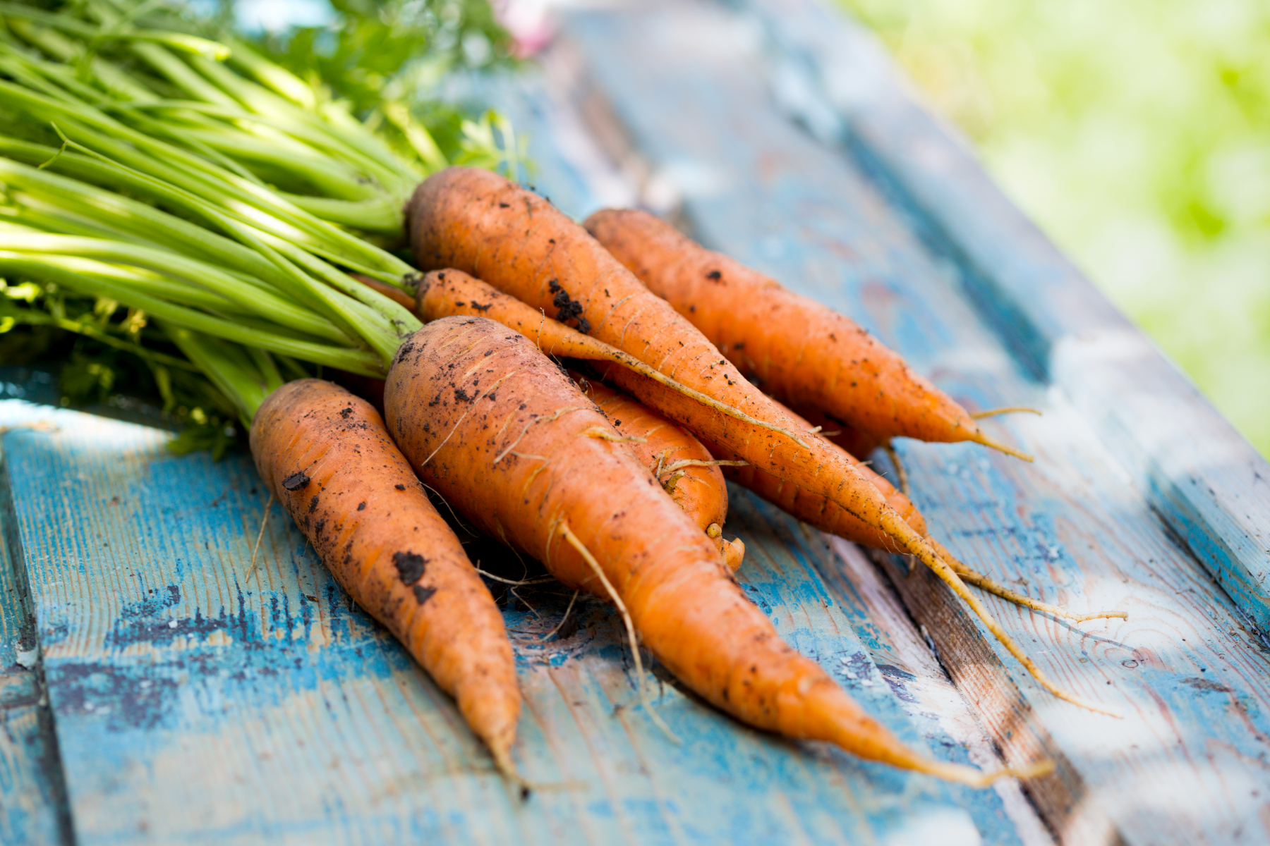Morötter på ett rustikt bord