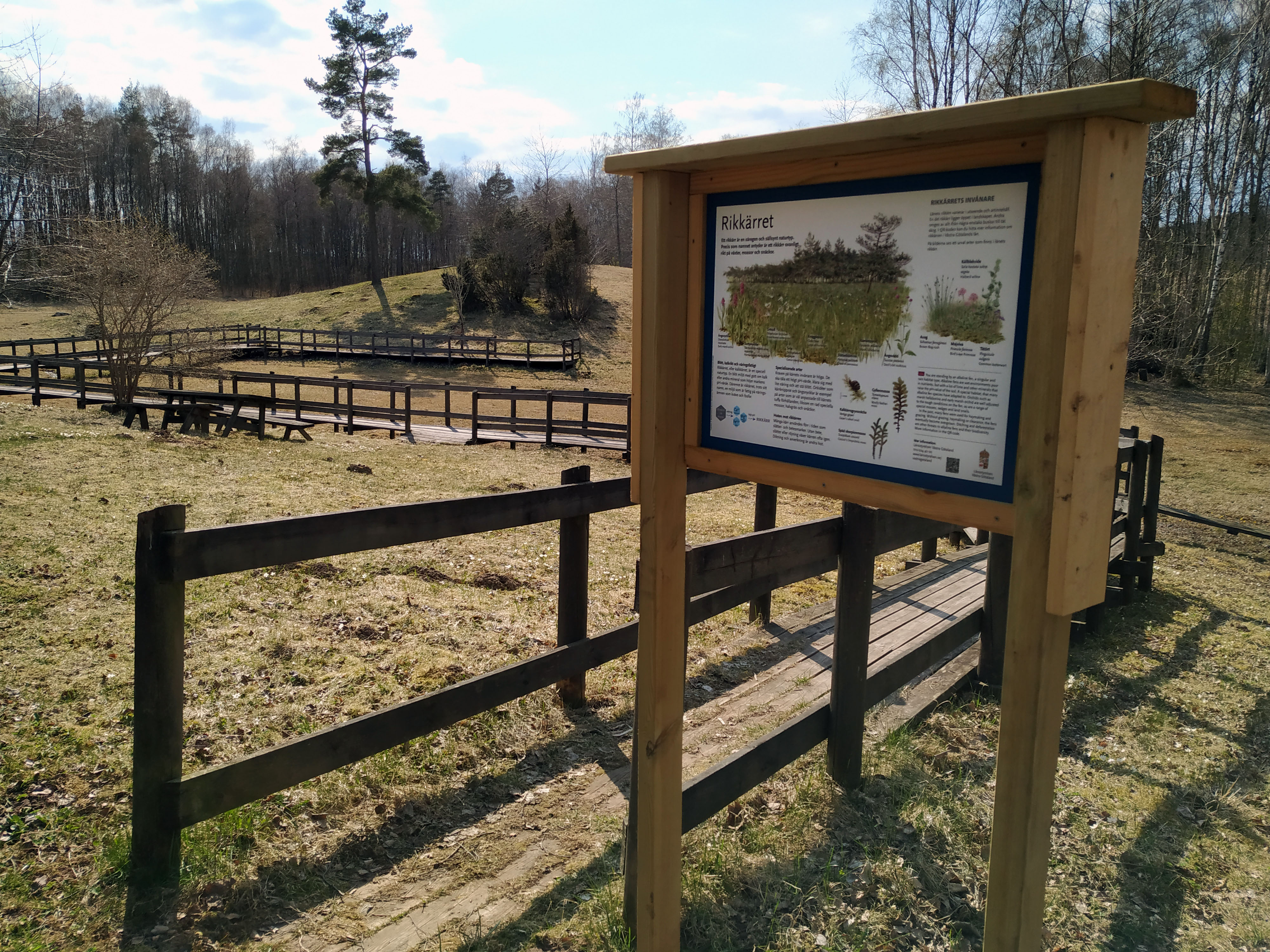 Informationsskylt vid Lammevadskärret i Dimbo utanför Tidaholm.