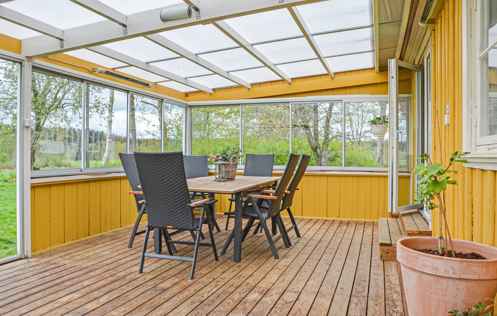 Interiör av inbyggd altan.