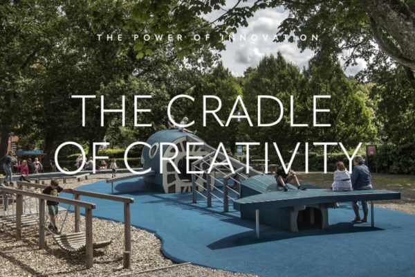 Playground with children playing