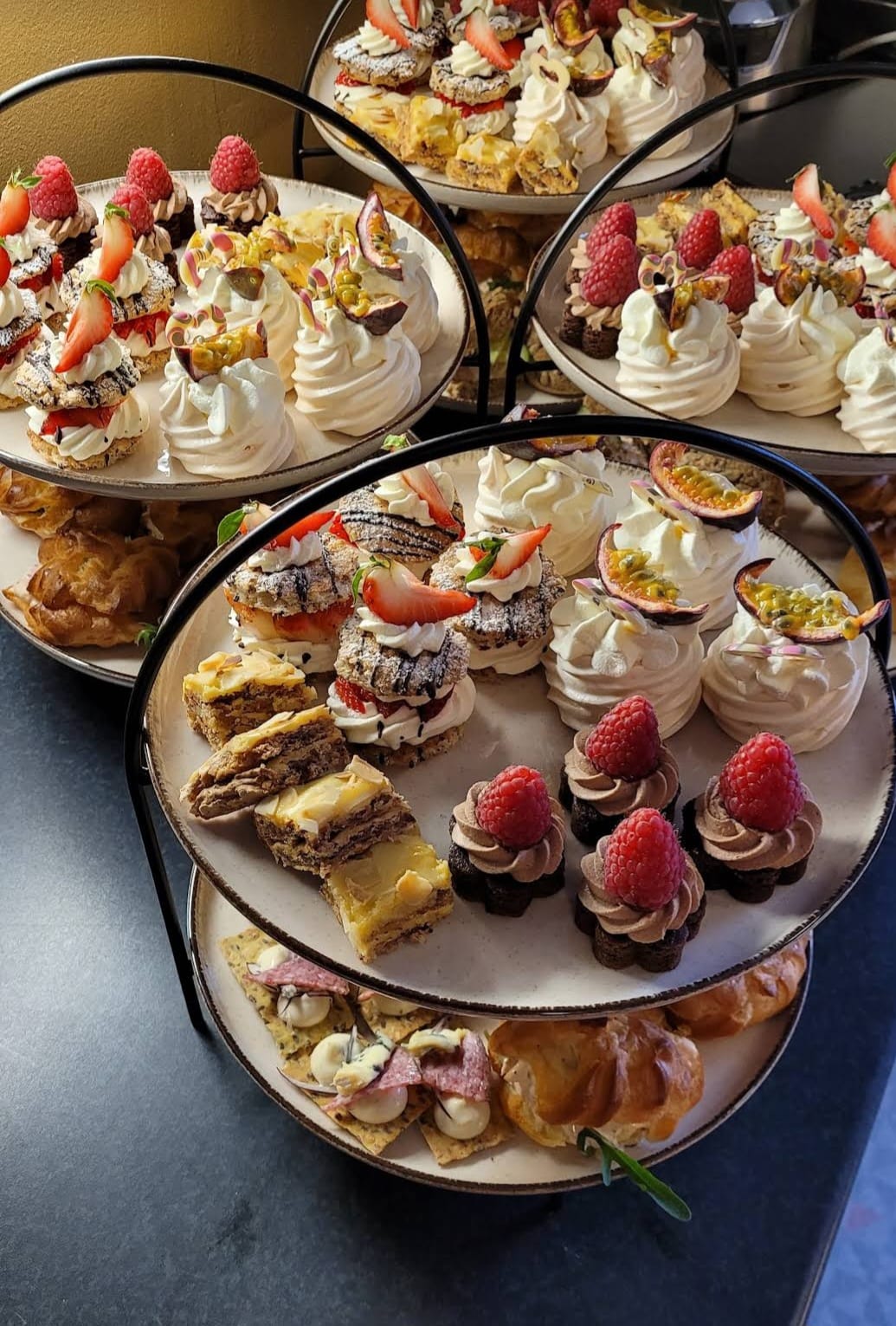 sweets on plates