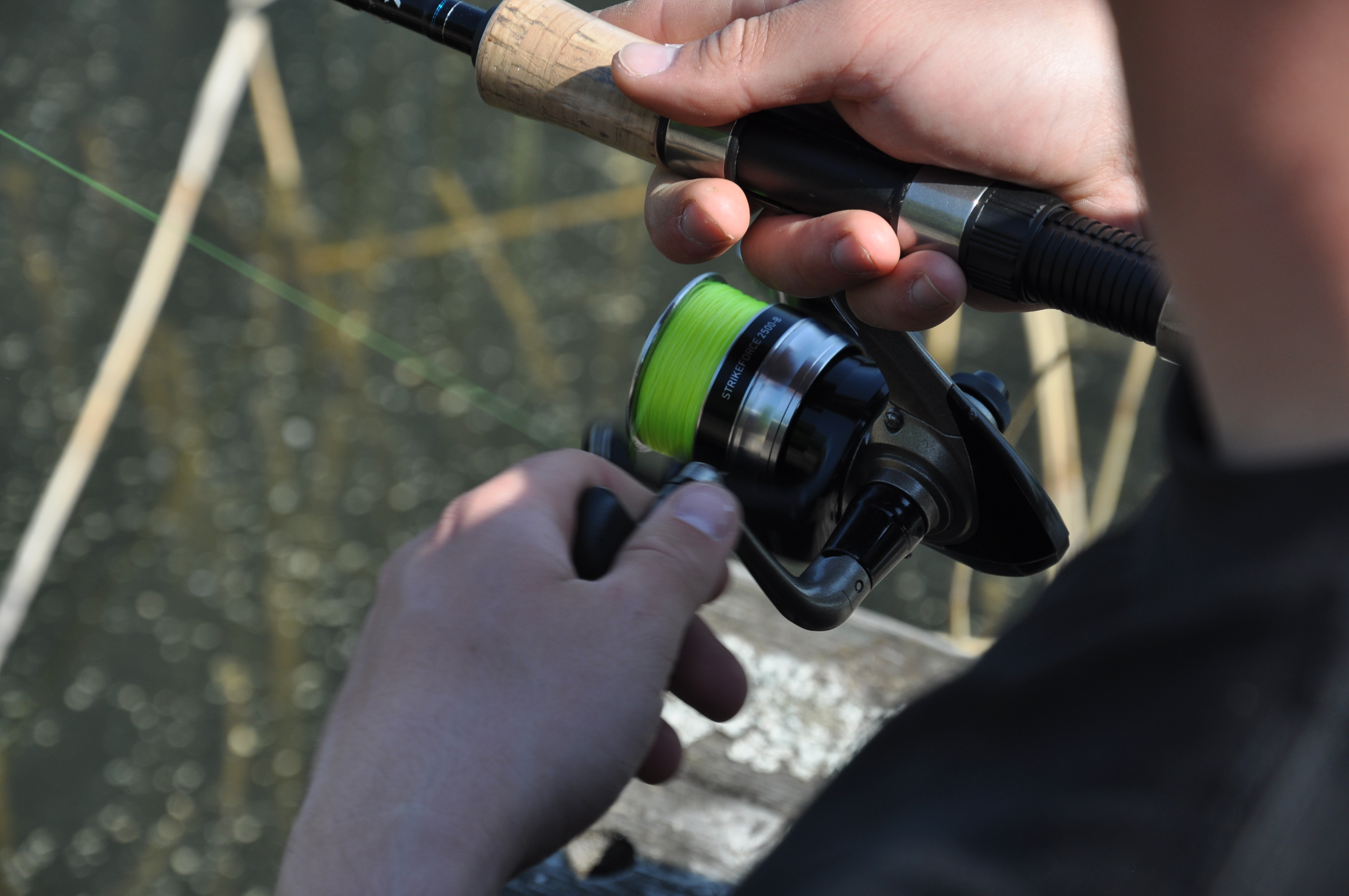 Närbild på kastspö