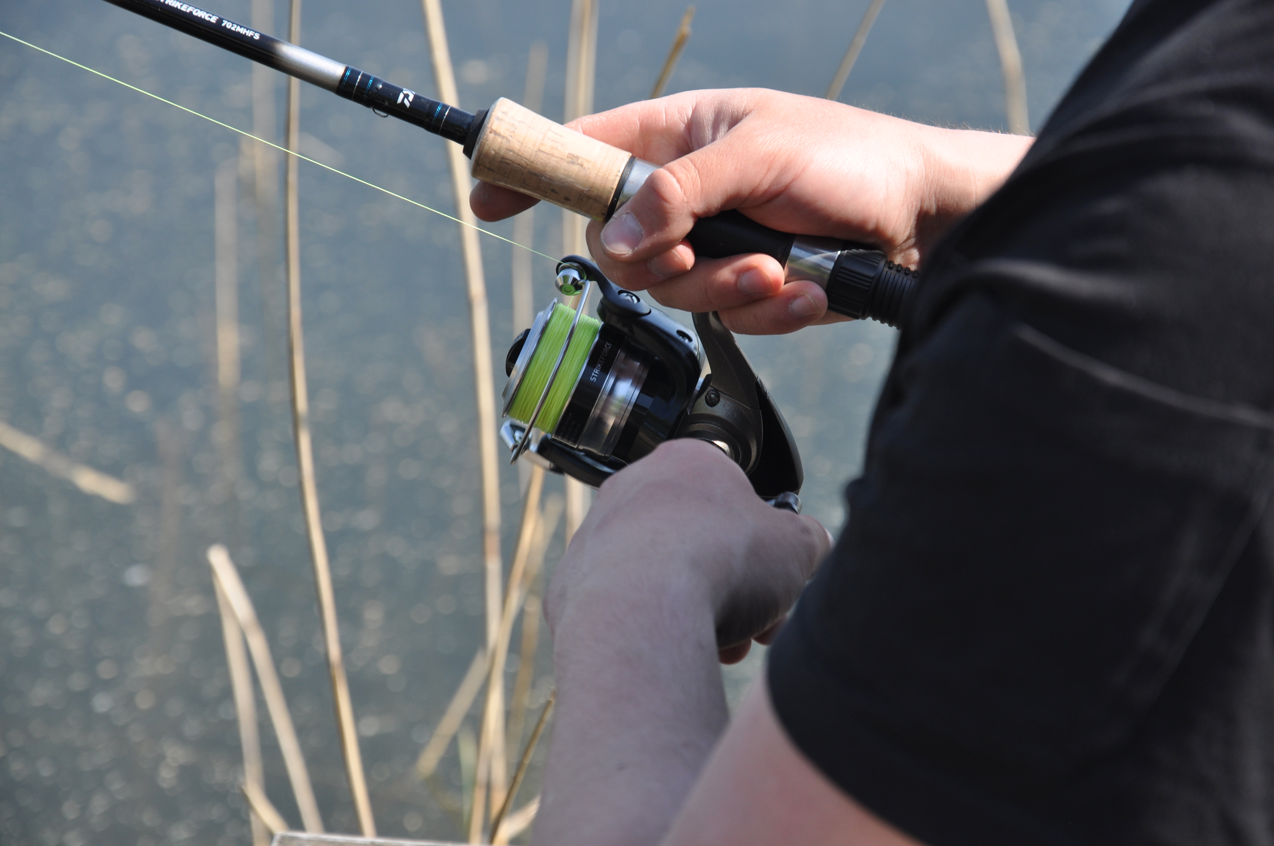 närbild på kastspö