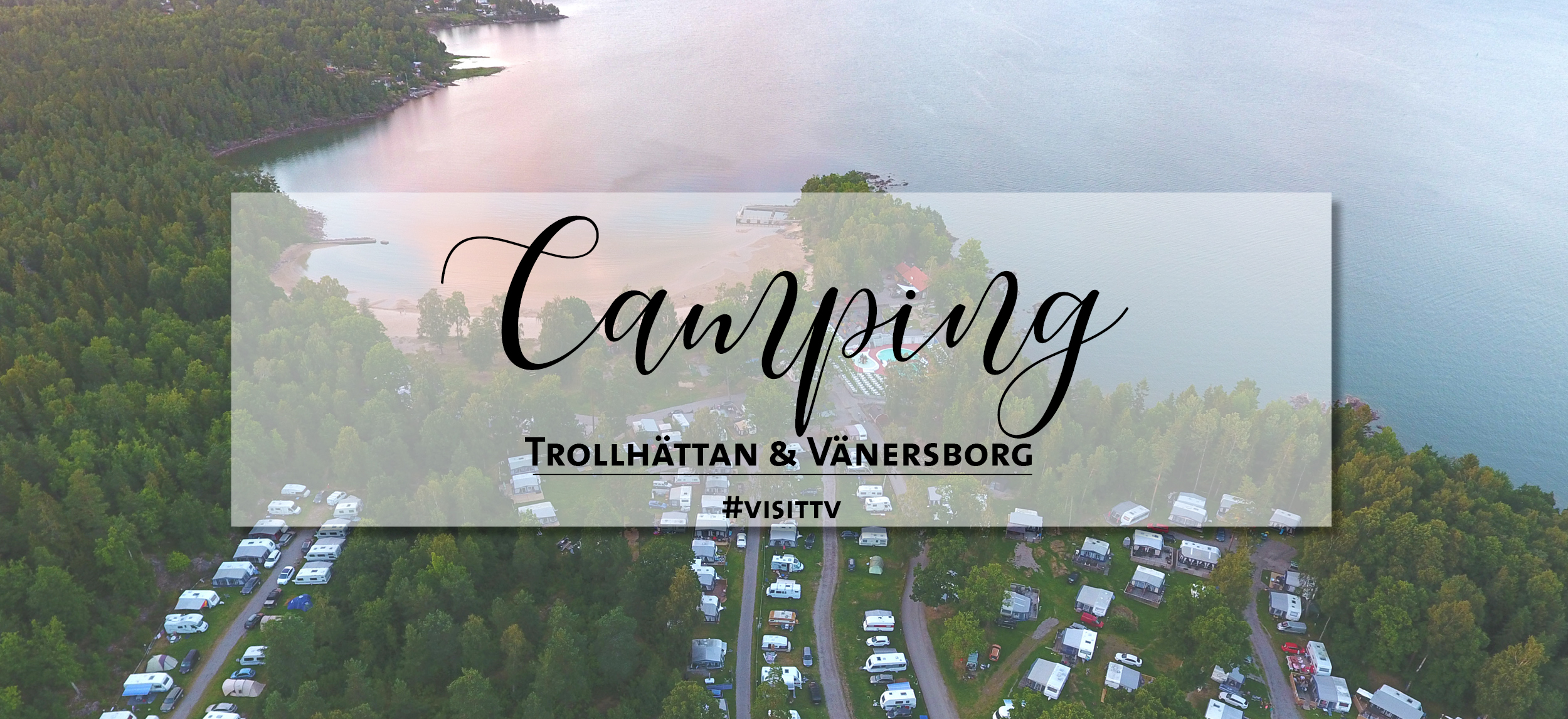 Utsikt över Ursand camping och Vänern.