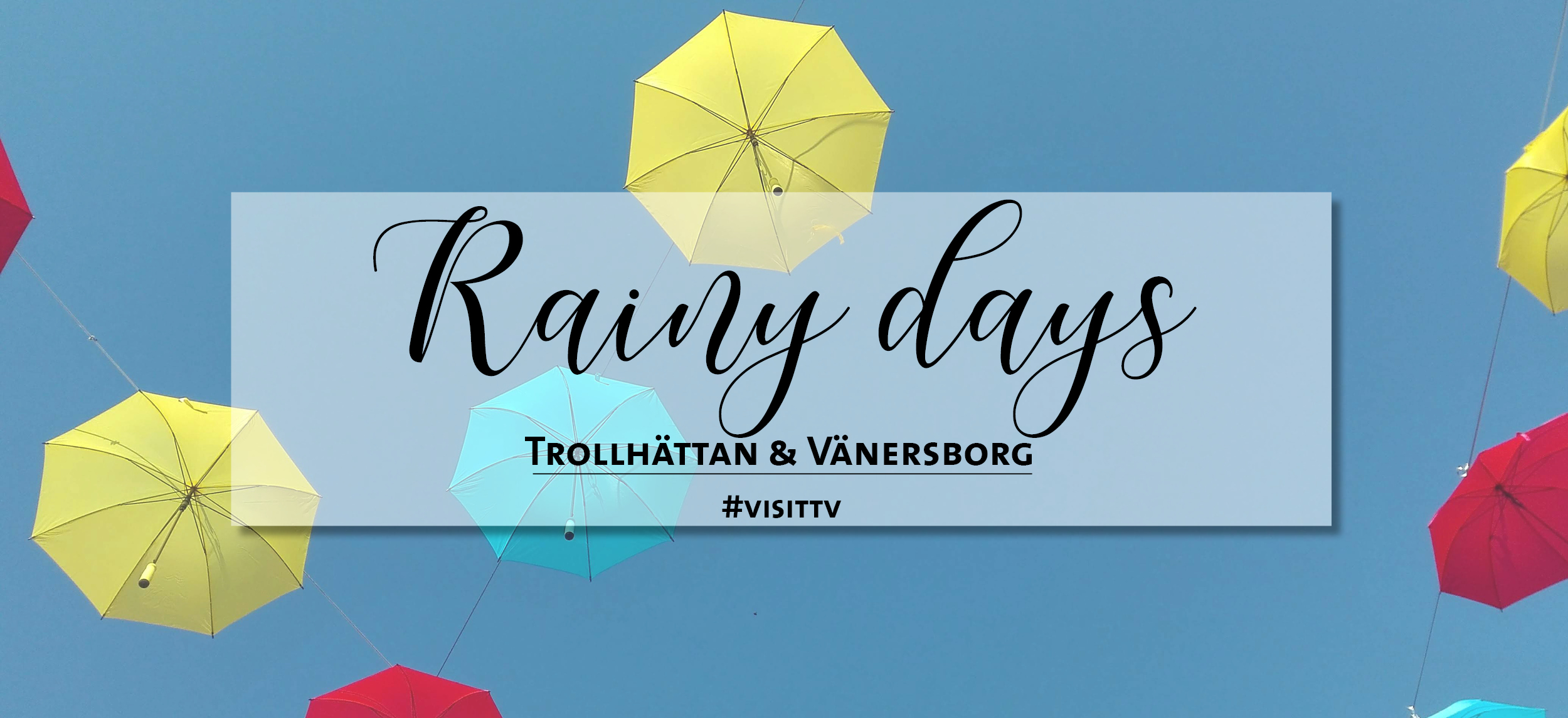 Färgglada paraplyer.