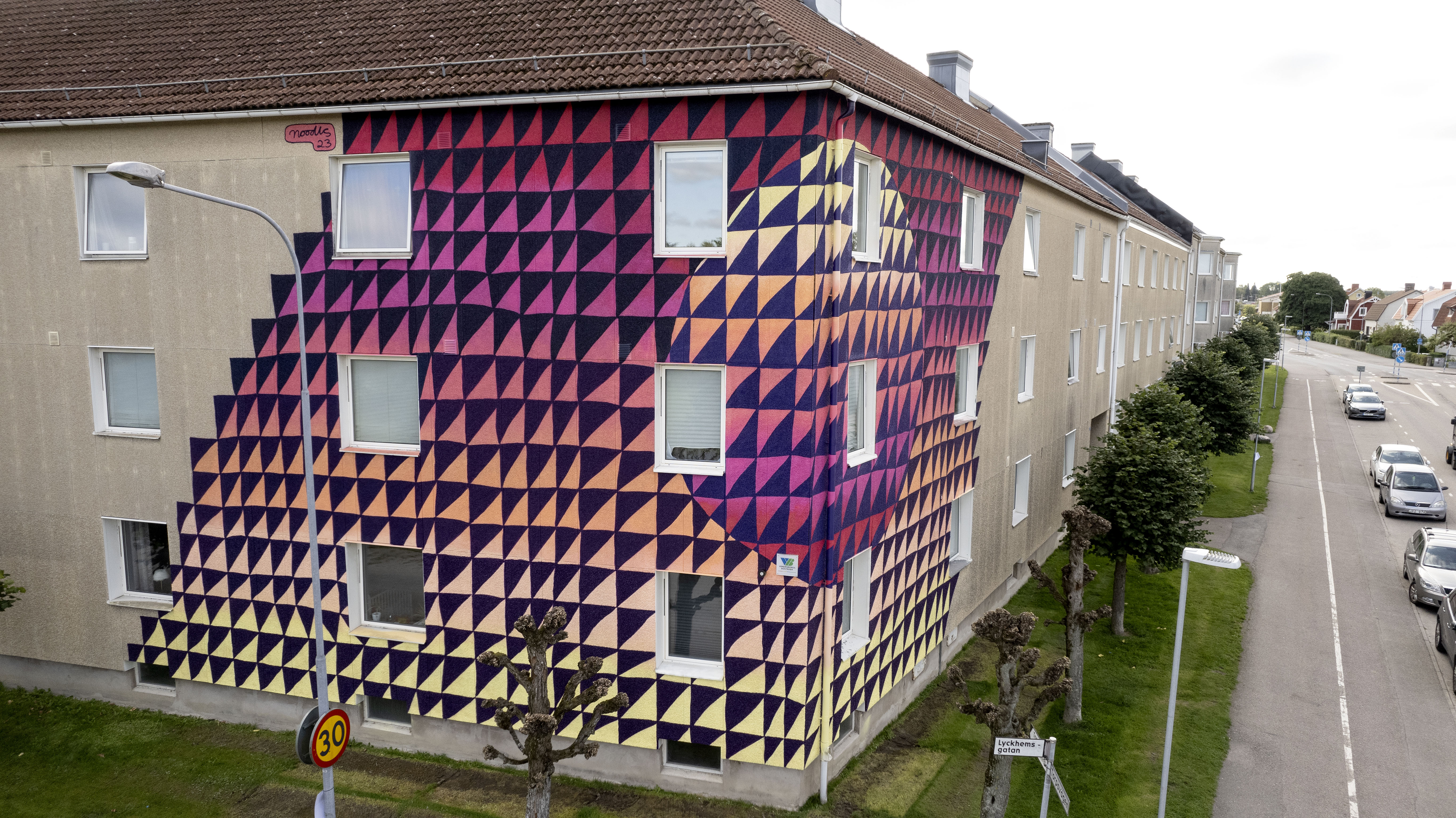 Målning på husfasad - Artscape Vänersborg