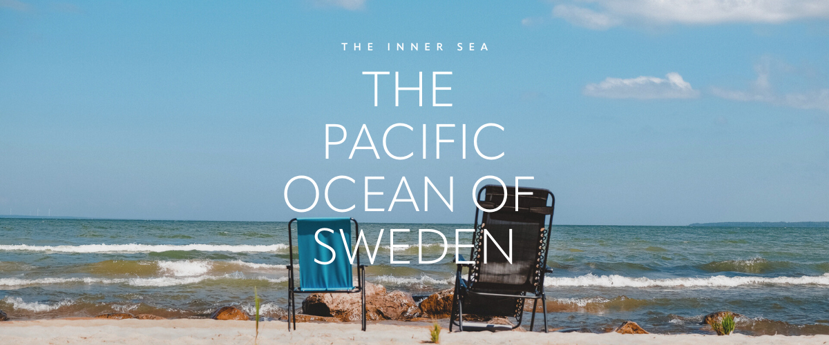 Två solstolar som står på en strand