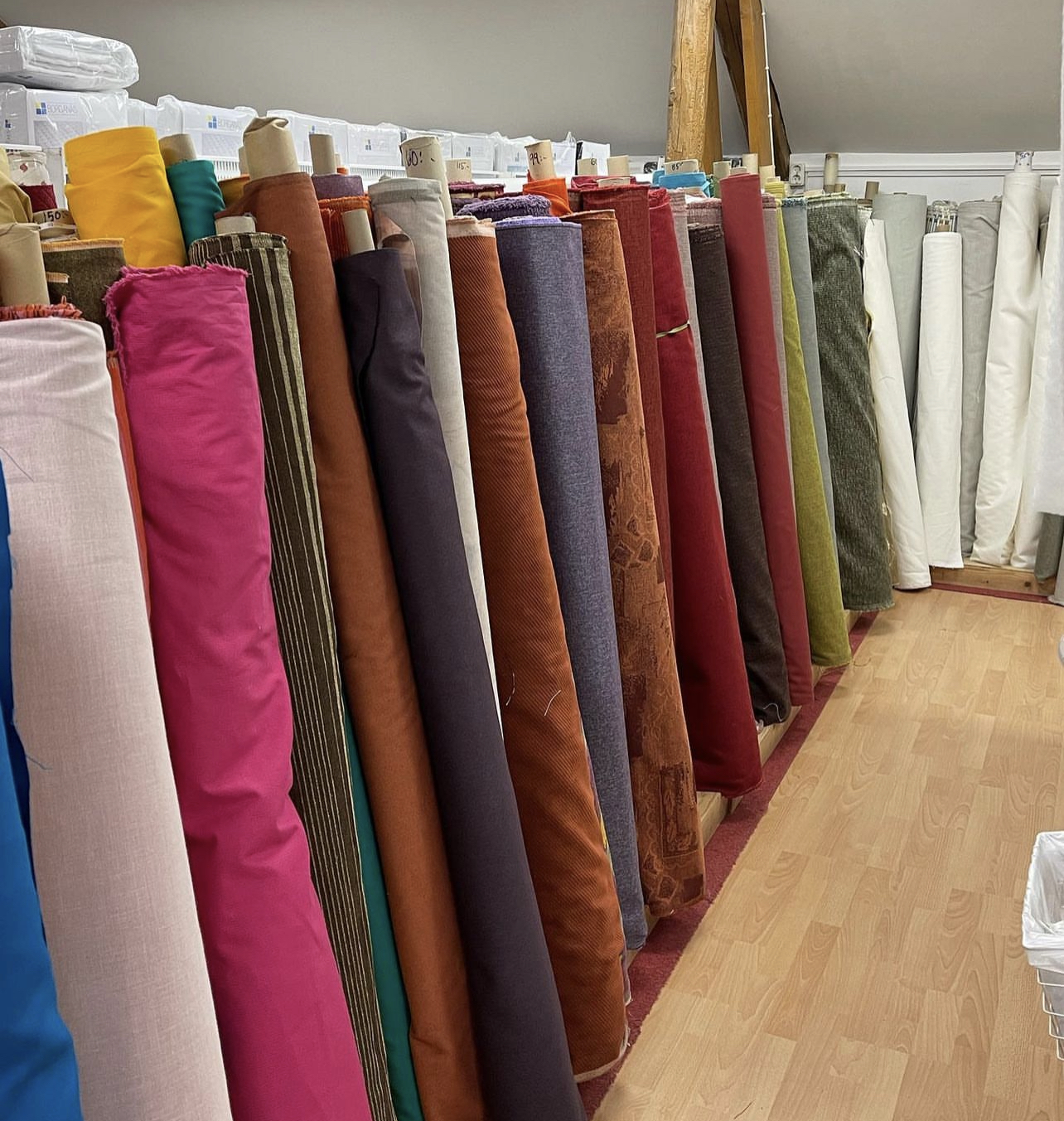 rullar med olika tyger