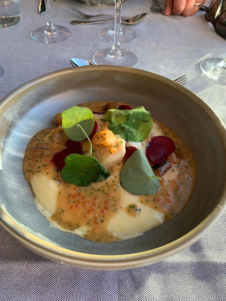 A plate with beautiful food