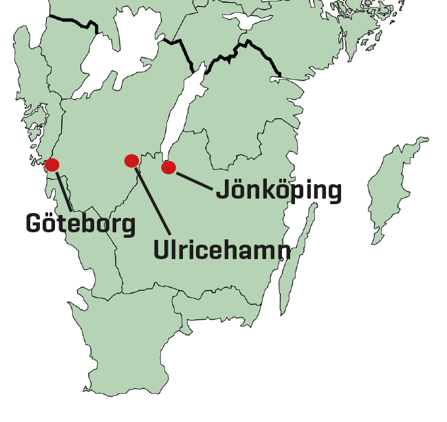 kartbild av södra sverige