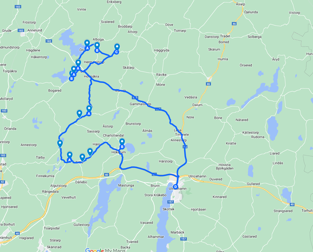 Karta Västra Gårdsbutiksrundan