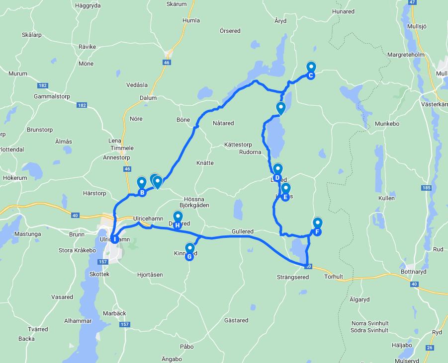 Karta Östra gårdsbutiksrundan