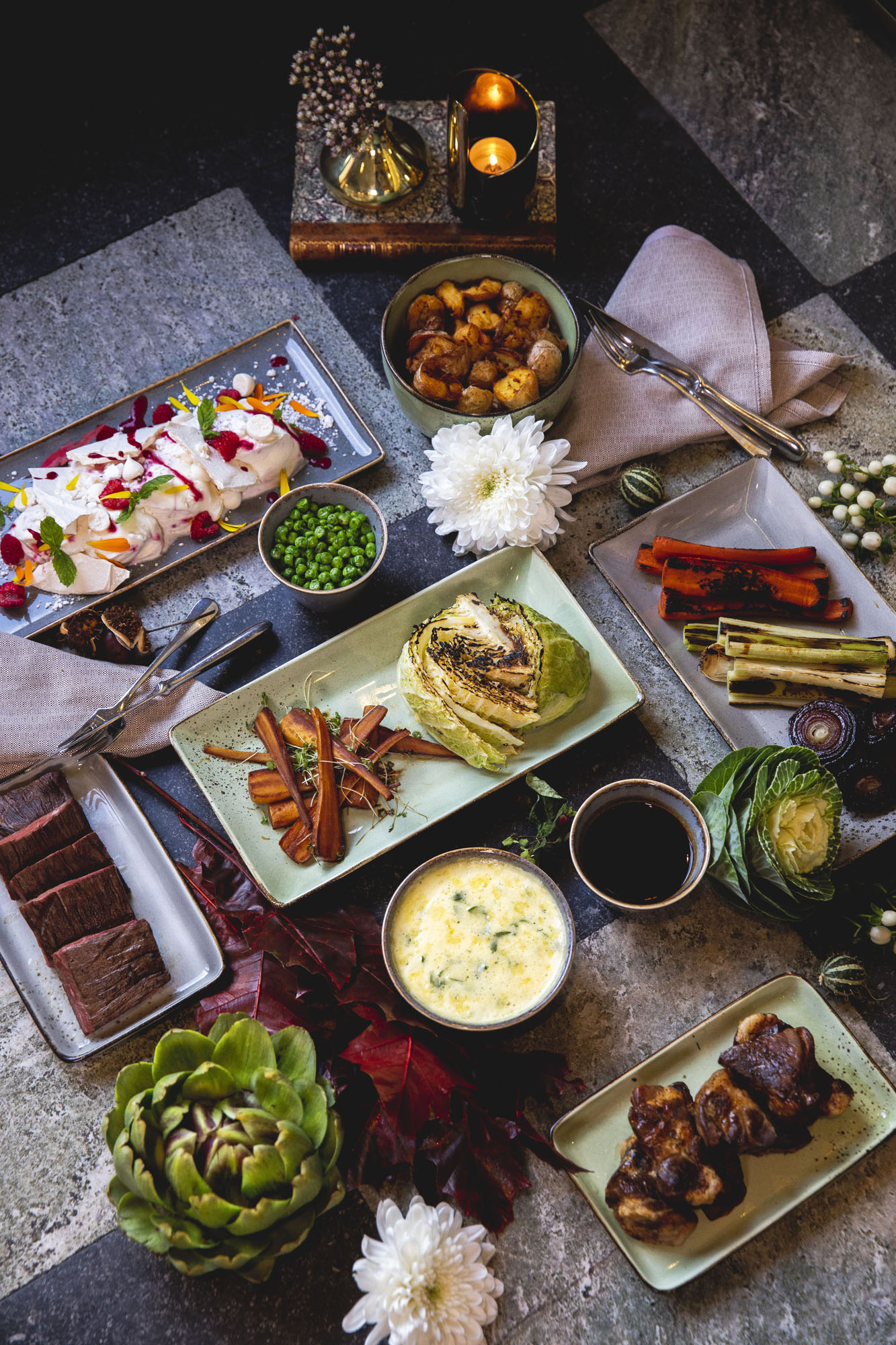 Mat och restaurang på¨Bjertorp Slott utanför Kvänum i Vara.