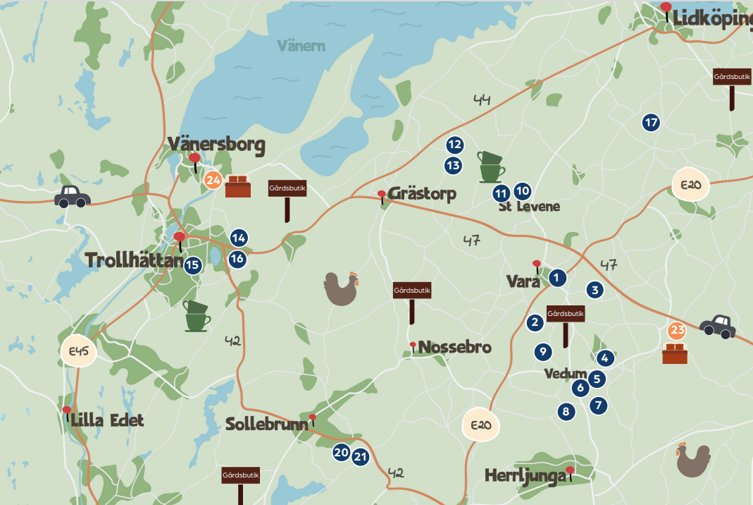 Illustrerad karta över Varaslätten