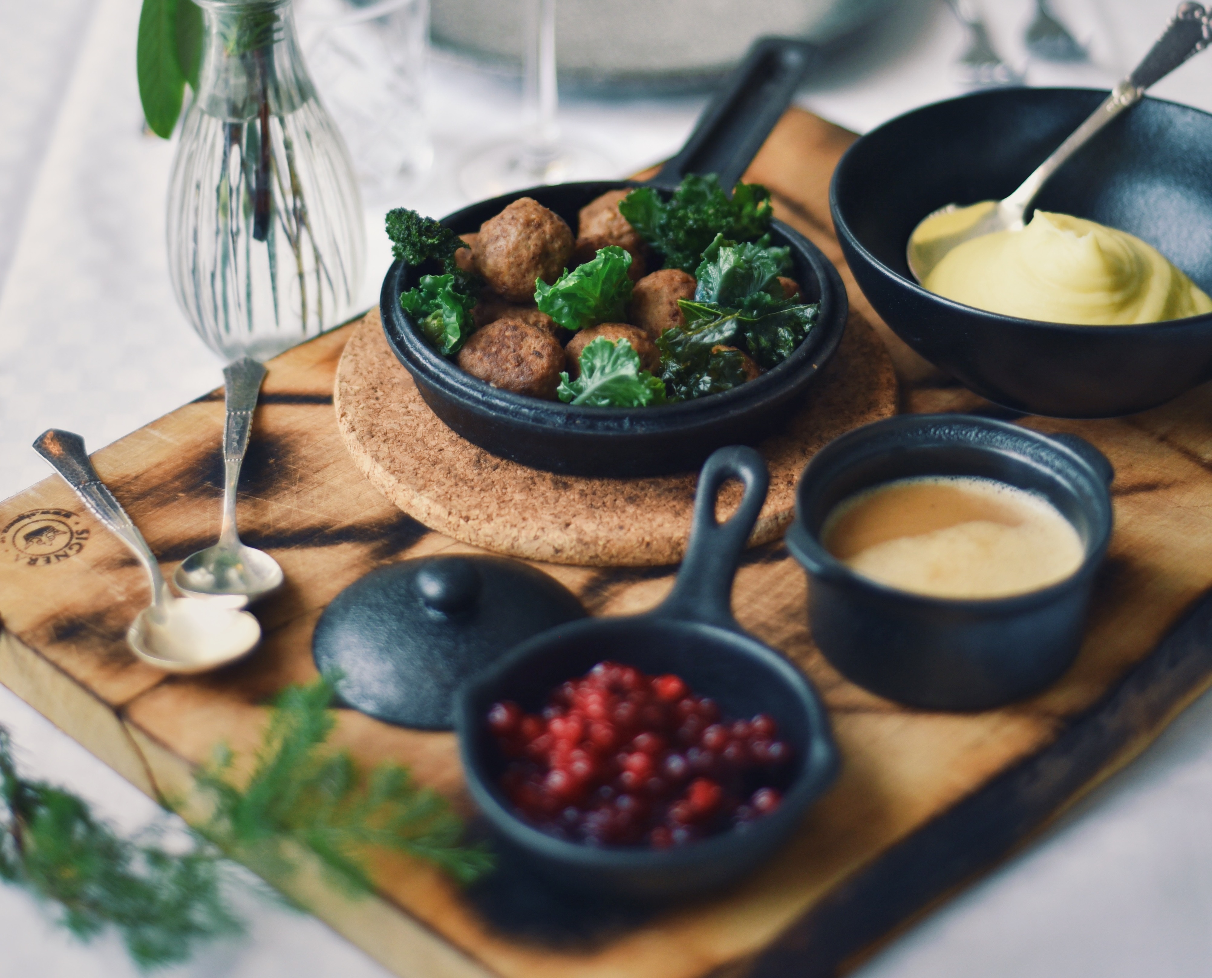 Meatballs from Öjentorps kök at Baldersnäs Herrgård. 